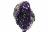 Amethyst Geode With Metal Stand - Uruguay #306918-1